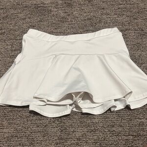 Varsity White Flared Skort